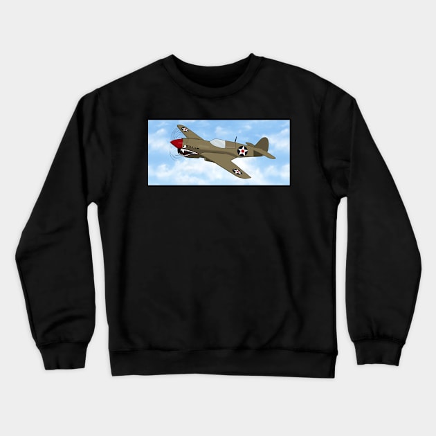 Flying Tiger V.2 (Large Design) Crewneck Sweatshirt by Aeriskate